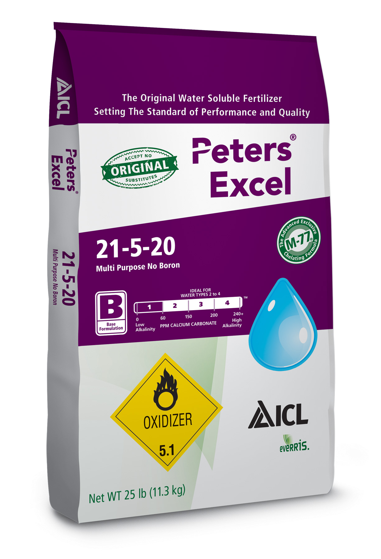 Peters Excel 21-5-20 Multi Purpose No Boron 25 lb Bag