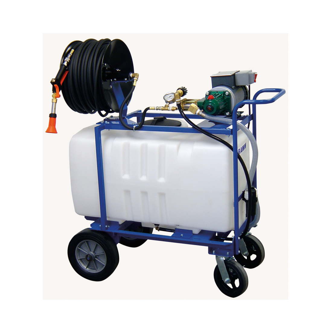 Dramm Hydraulic Sprayer with 50 Gallon Tank Cart & 150' Hose