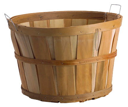 1 Bushel Wood Basket Natural - 12 per pack