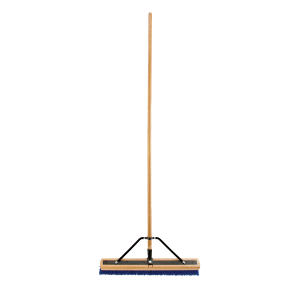 Broom Blue Poly 24" Head with Wood Handle